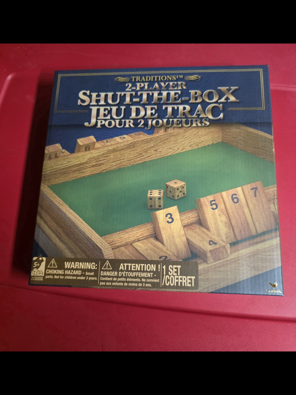 2-Player Shut-The-Box Game - Brown & Green